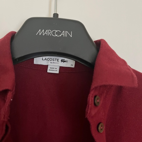 Lacoste Dark Red Slim Fit Dress Cotton - Picture 3 of 4